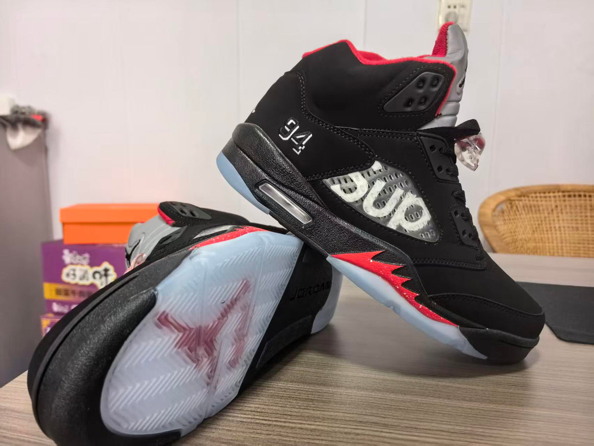 Air Jordan 5 Black Red Collaboration