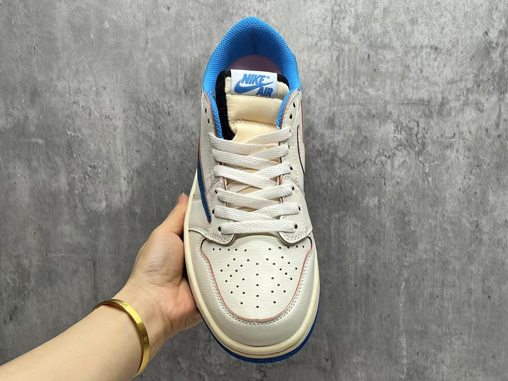 Travis Scott x Fragment x Air Jordan 1 Low OG SP Lightning 2.0 White Black Blue