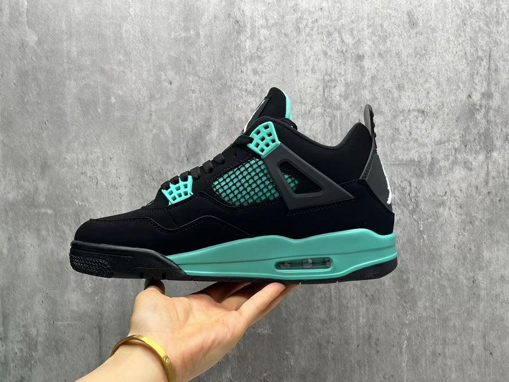 Air Jordan 4 Retro "Tiffany" Black & Turquoise Sneakers