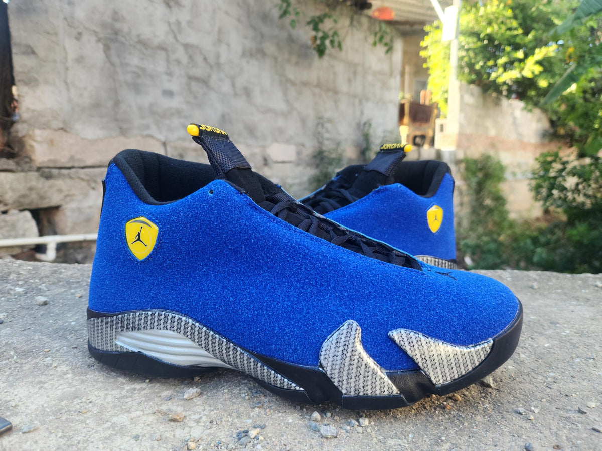 Air Jordan 14 Retro Royal Blue Suede Sneakers