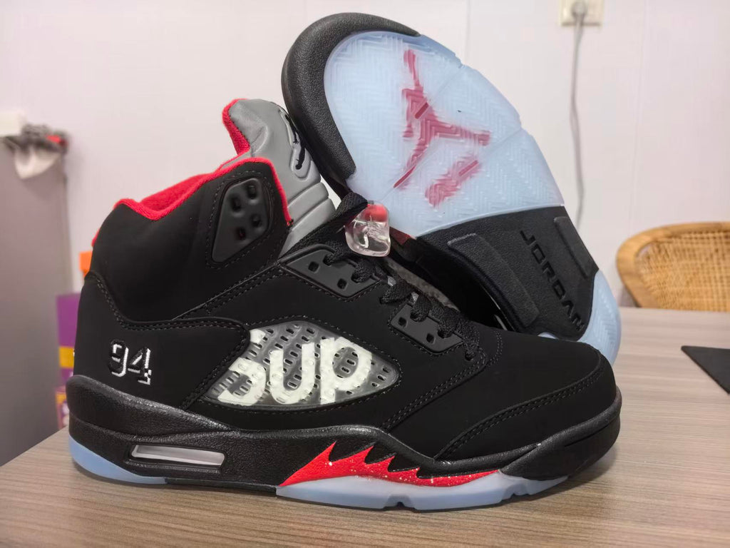 Air Jordan 5 Black Red Collaboration