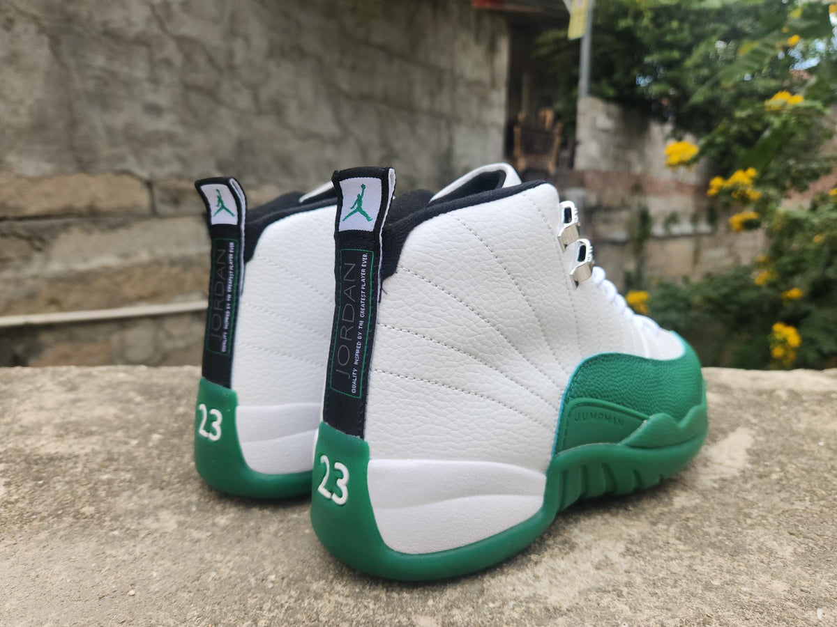 Air Jordan 12 Retro "Bucks" Summit White & Gorge Green Sneakers