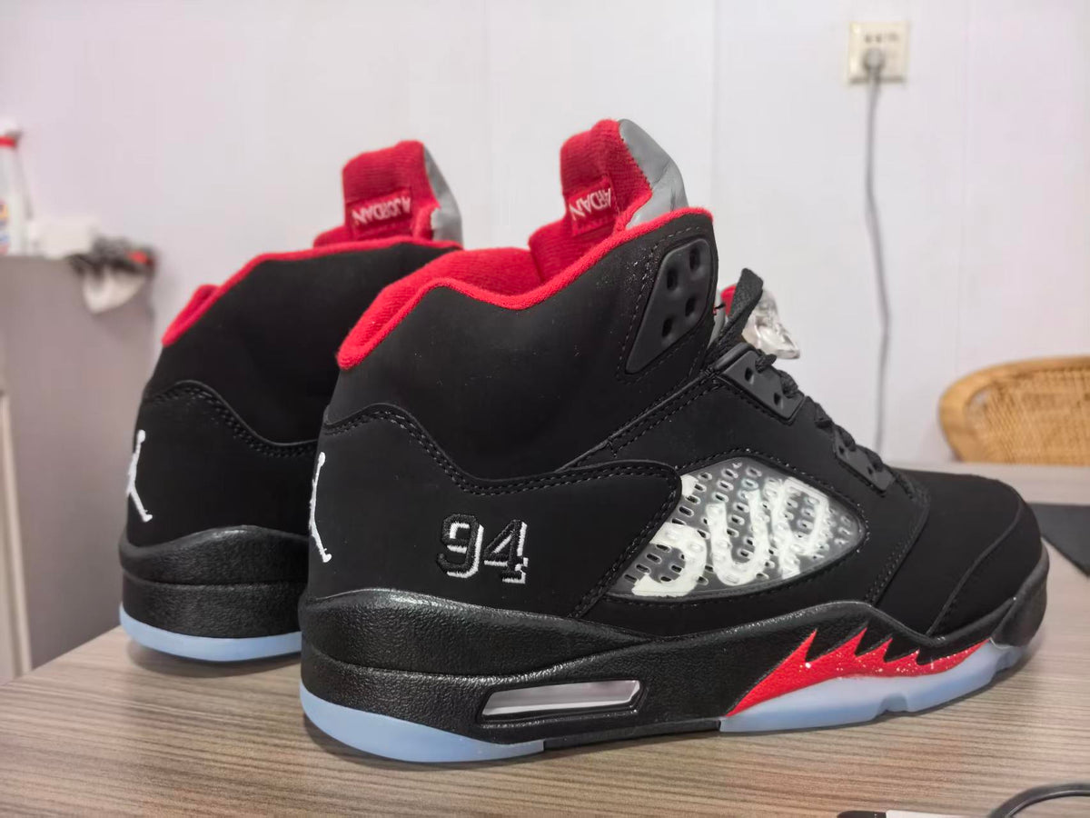 Air Jordan 5 Black Red Collaboration