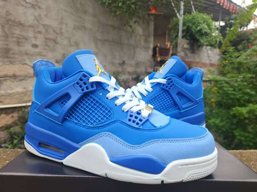 Air Jordan 4 Retro "Royal Blue" & Gold Sneakers