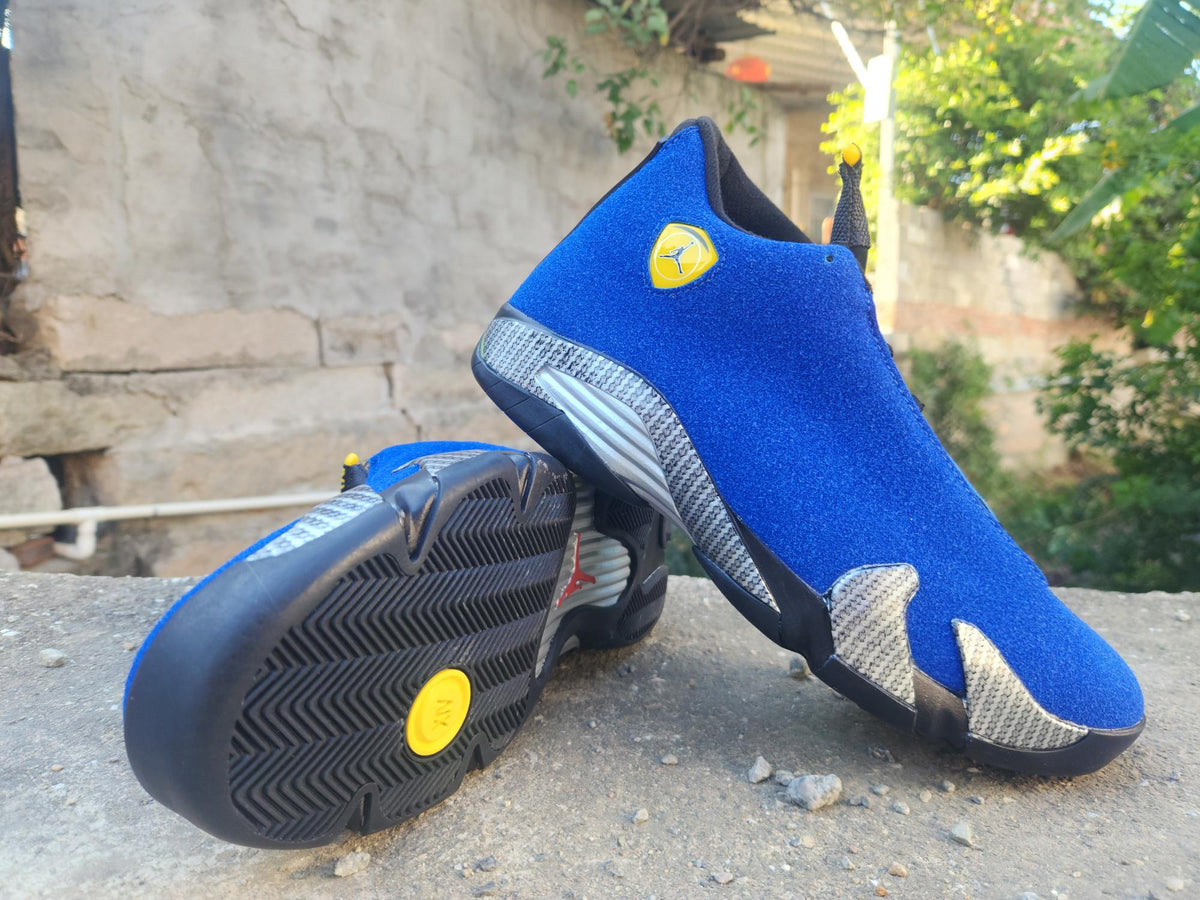 Air Jordan 14 Retro Royal Blue Suede Sneakers