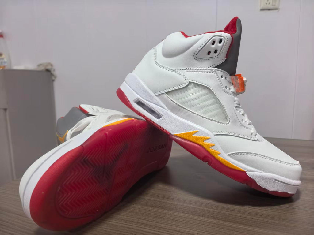 Air Jordan 5 White Sunset Orange