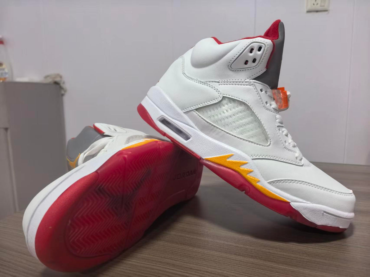Air Jordan 5 White Sunset Orange