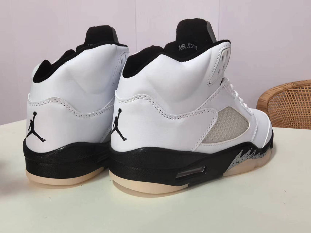 Air Jordan 5 White Black Sneakers