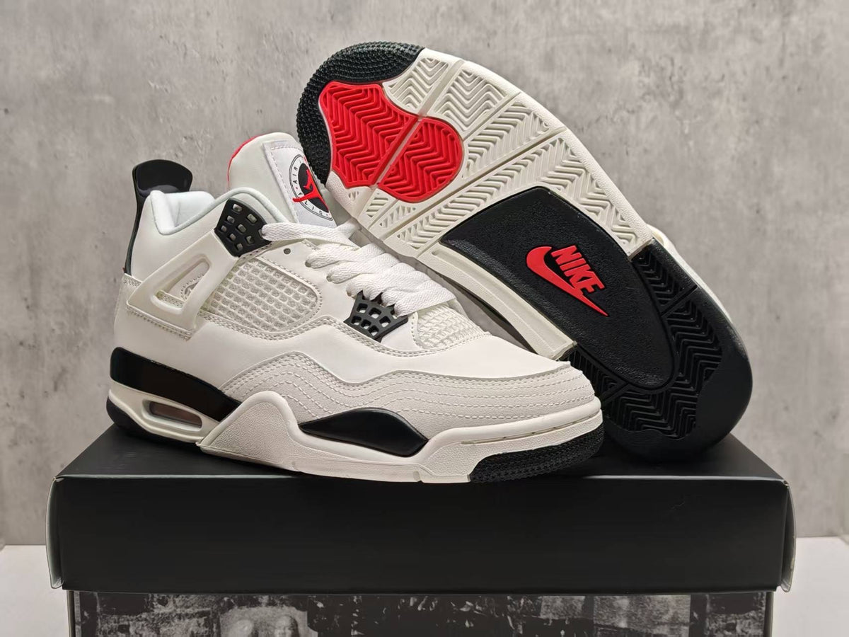 Air Jordan 4 Retro "Flight Club" Sail & University Red Sneakers