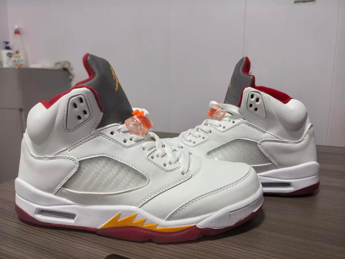 Air Jordan 5 White Sunset Orange