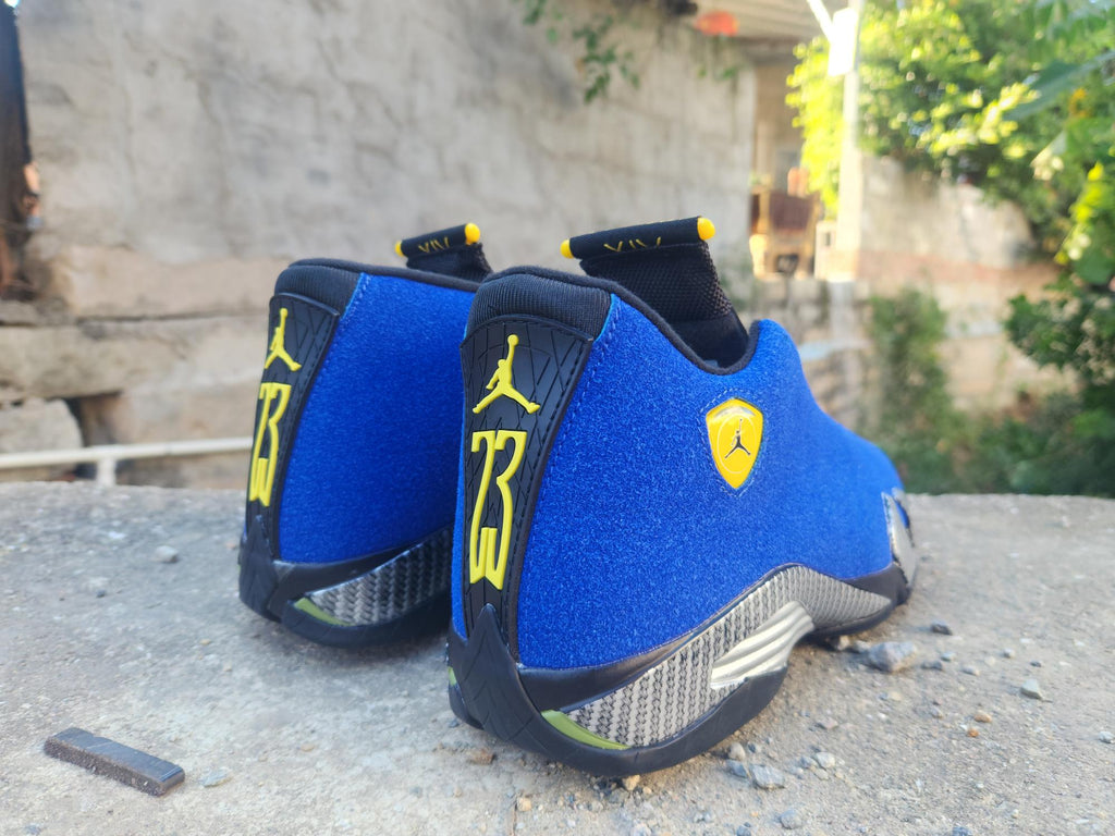 Air Jordan 14 Retro Royal Blue Suede Sneakers