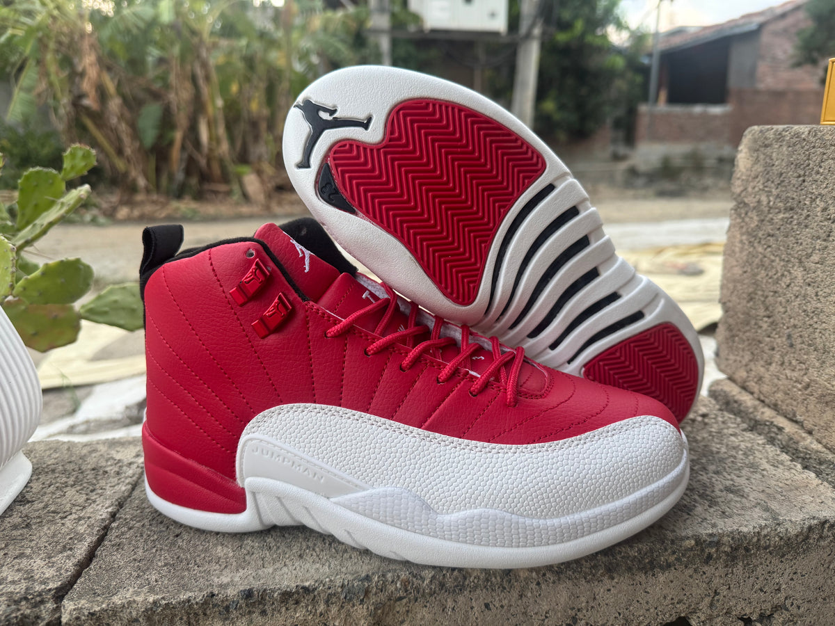Air Jordan 12 Retro Gym Red and White Sneakers