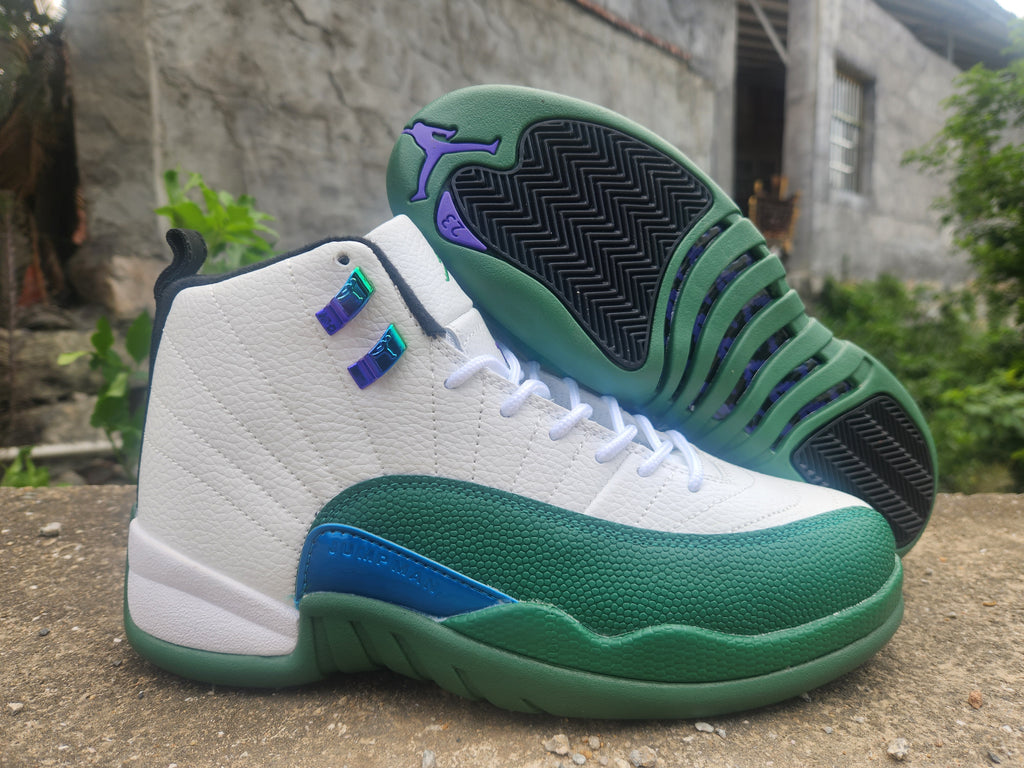 Men's Air Jordan 12 Retro Idols Become Rivals Summit White Green Purple Sneakers