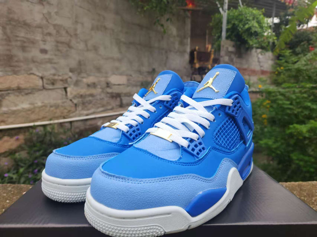 Air Jordan 4 Retro "Royal Blue" & Gold Sneakers