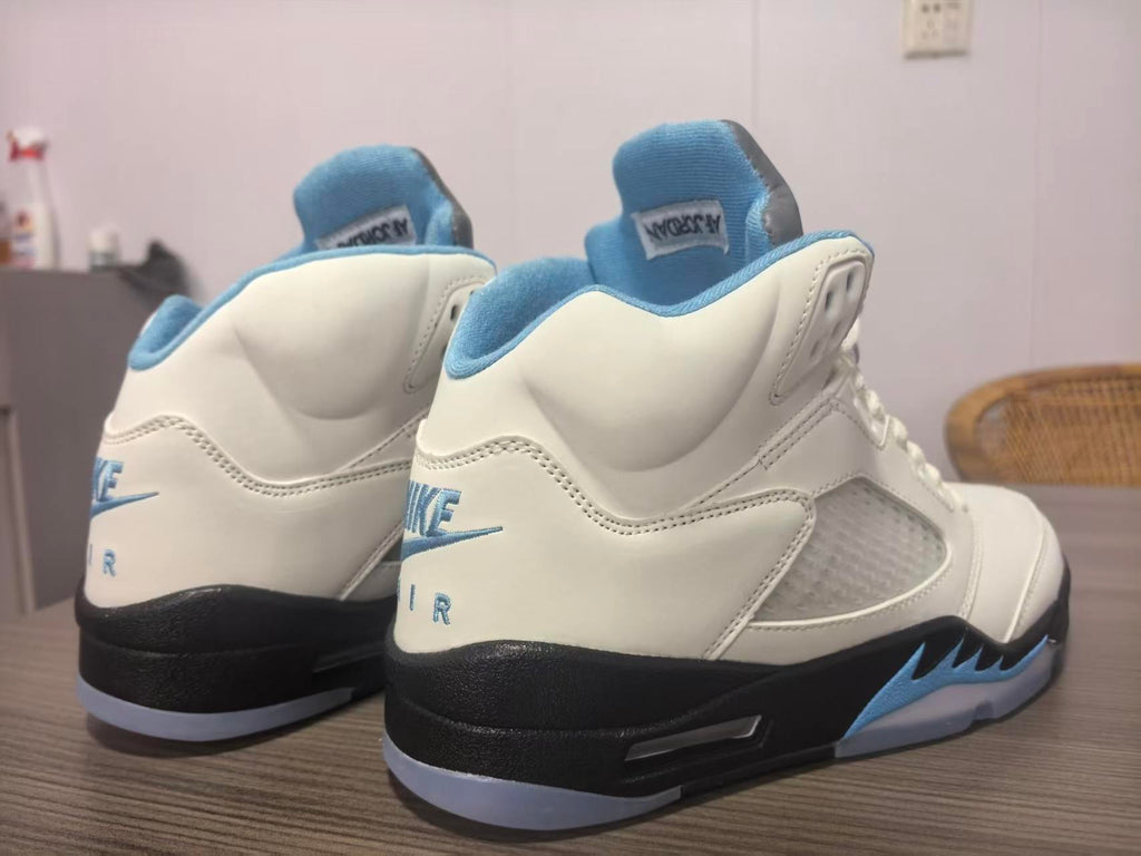 Air Jordan 5 White Black University Blue