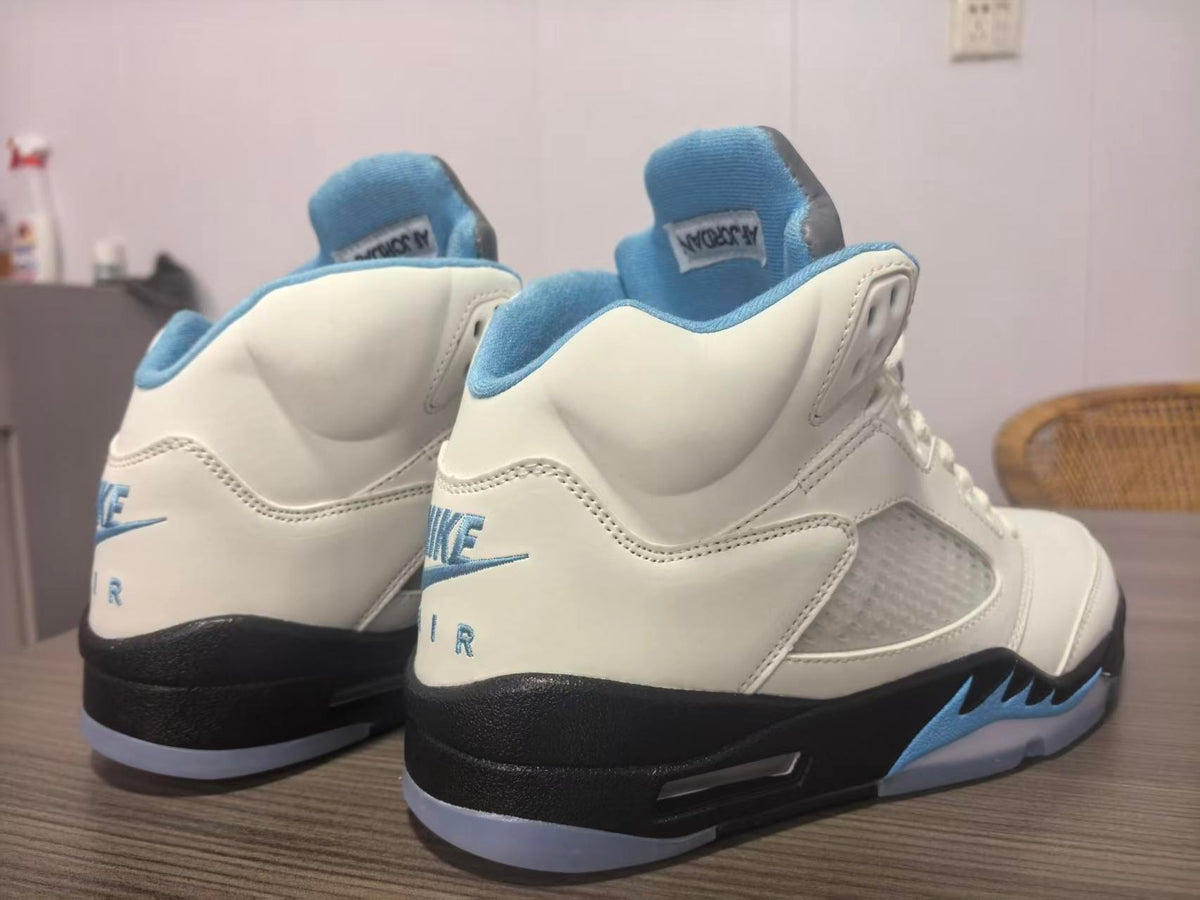 Air Jordan 5 White Black University Blue