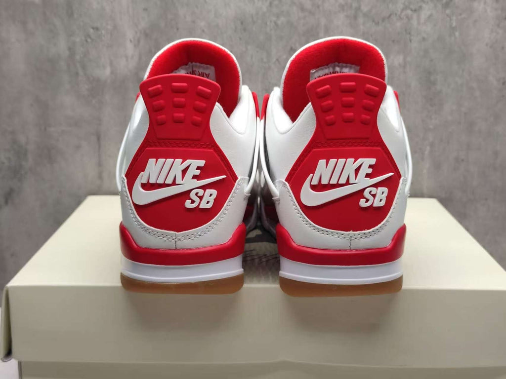 Nike SB x Air Jordan 4 Retro "Ruby" White Red Sneakers