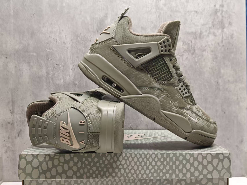 Air Jordan 4 Retro "Military Mamba" Custom Olive Sneakers