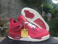 Air Jordan 4 Retro "Wine Red" & Gold Sneakers